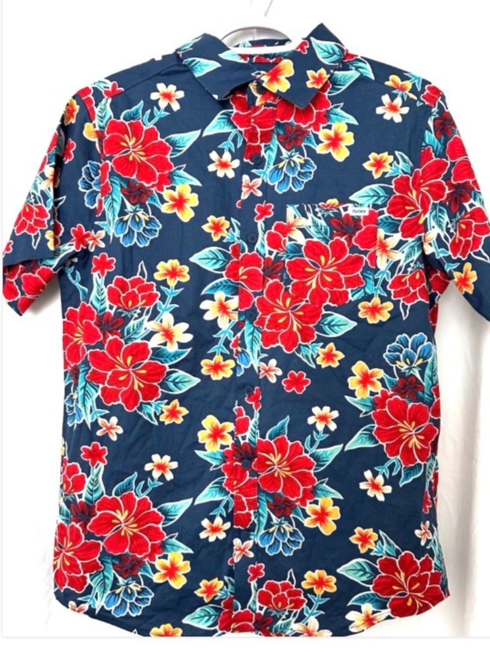 Hurley Men's SZ XS Bright Botanical Button-Up Shirt